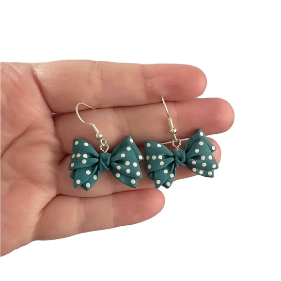 Polka Dot Bow Earrings - Set of four (4) pairs - Picture 3 of 4